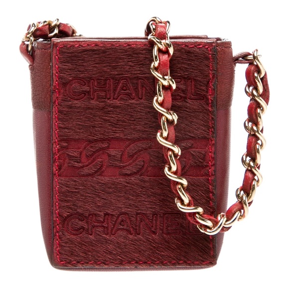 Chanel CC Logo Pony Hair Crossbody Cigarette Holder Case Bag Purse - Picture 2 of 13